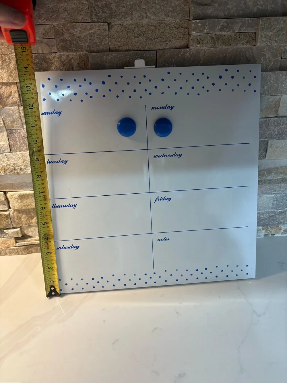 Magnetic Weekly Dry Erase Planner - Blue Dots